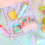 Birthday Party box, milestone birthday, colorful birthday