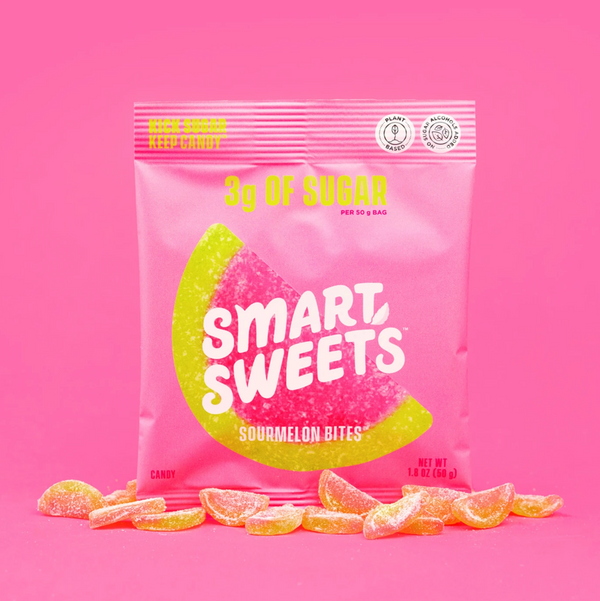 Smart Sweet, Healthy Sourmelon bites, Gummy Bears, Low Sugar, Plant based
