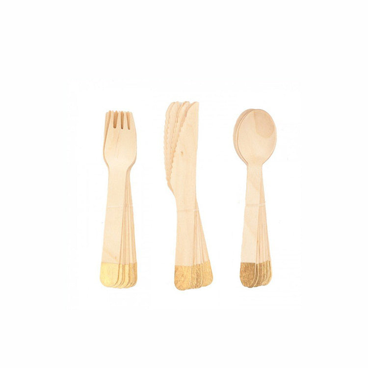 Gold Wooden Cutlery