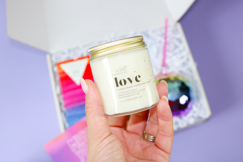 Enlight Candle Co. Pure Soy Love Candle, Confete Party Box, small batch candles