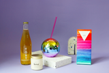 pride gift box, love pure soy candle, enlight candle co, confete party box