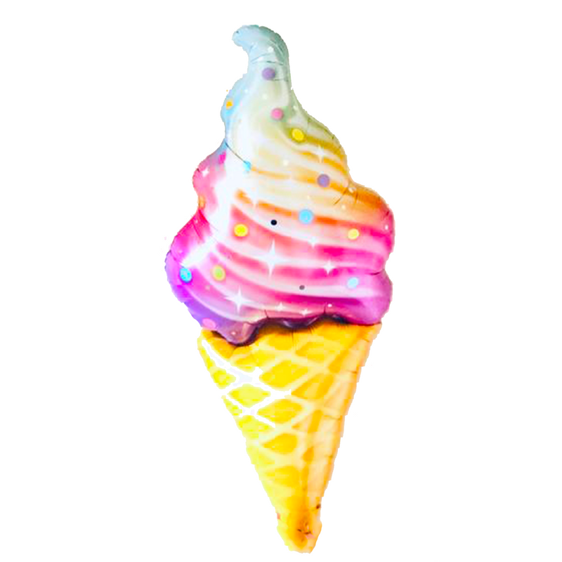 Rainbow Swirl Ice Cream Cone Balloon
