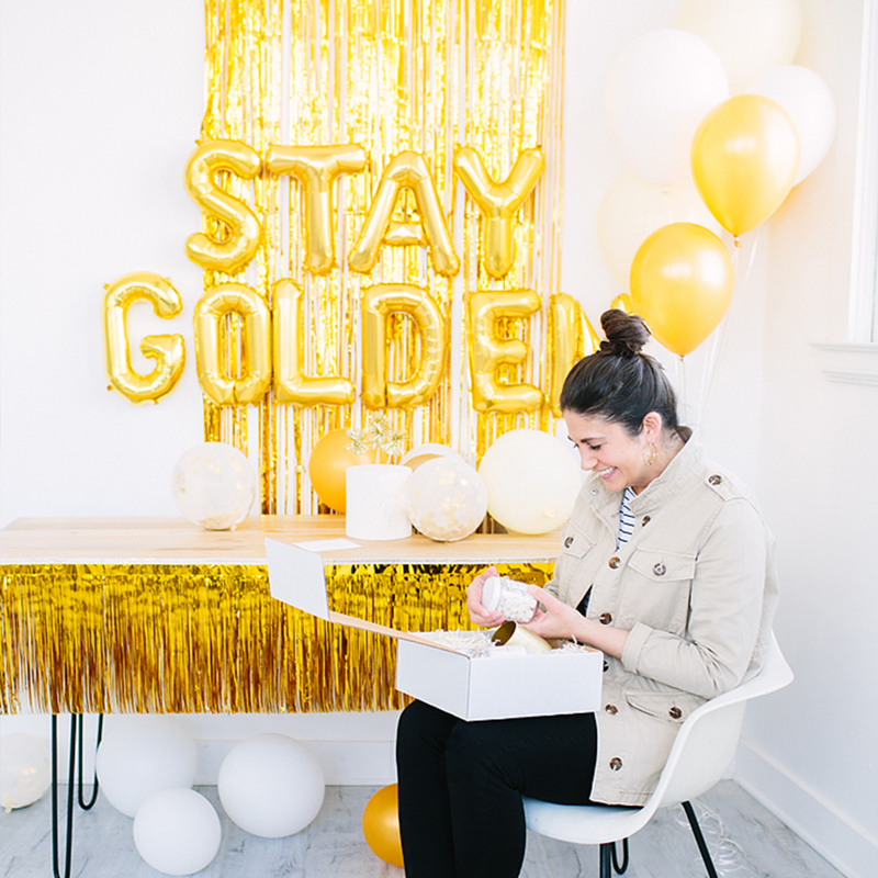 stay golden birthday party decor, golden birthay, gold birthday, promotion gift box, anniversary gift box
