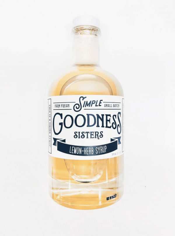Simple Goodness Sisters, Lemon Herb Cocktail Syrup, Natural, Vegan, Small Batch
