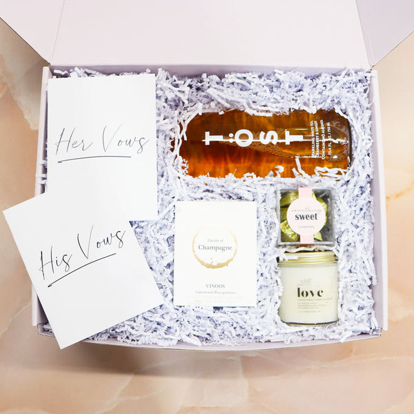 I DO- champagne, love, and bubbles, wedding fit box, proposal gift box, vow box