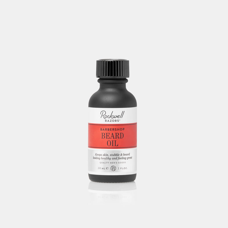 Rockwell beard oil keep your facial hair deeply nourished and your skin looking healthy. Our signature barbershop scent, with notes of leather, neroli, anise, lilac, and cedar 