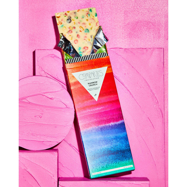 Compartres rainbow crunch cereal chocolate bar, boutique chocolate, quality chocolate bar, pride chocolate bar, chocolate gift 