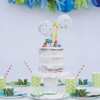 Multi Colored Happy Birthday Candle